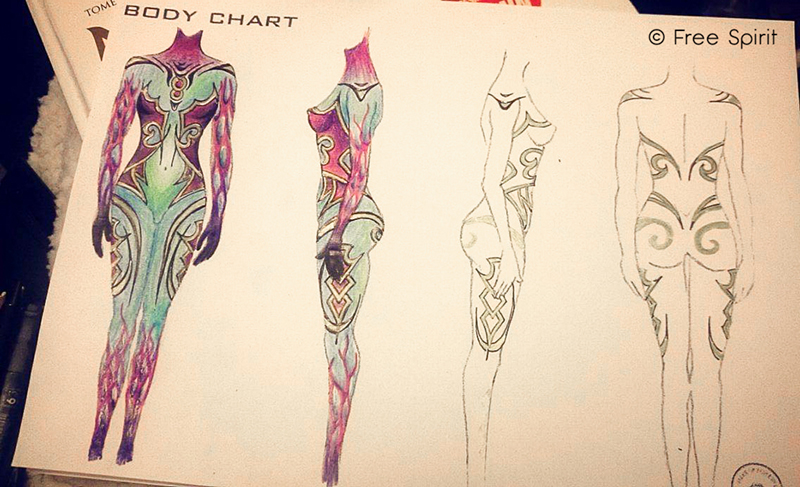 body chart body painting makeup forever paris